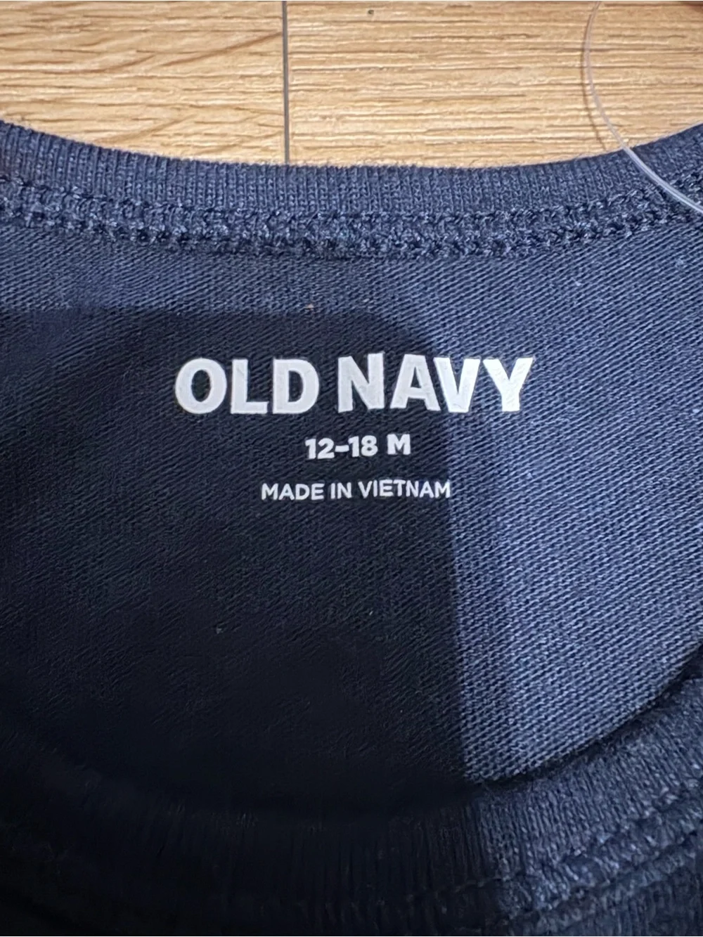 Old Navy 2026 Navy Blue Bodysuit American Flag Graphic celebrating 250 years